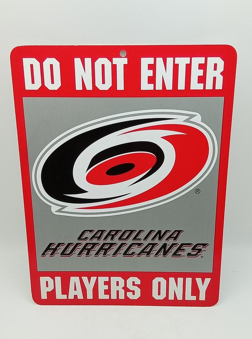 Carolina Hurricanes NHL "DO NOT ENTER PLAYERS ONLY" 10" x 13" Plastic Sign